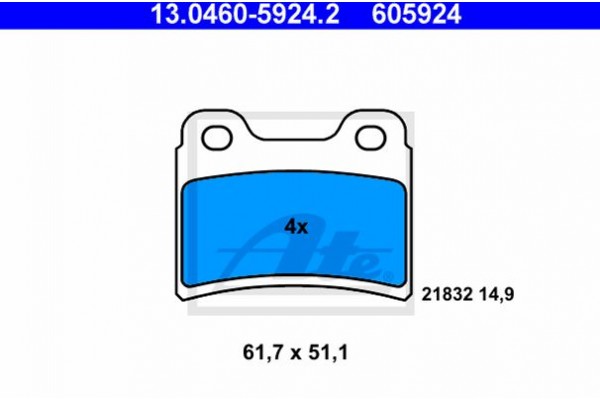 Ate Σετ τακάκια, Δισκόφρενα - 13.0460-5924.2