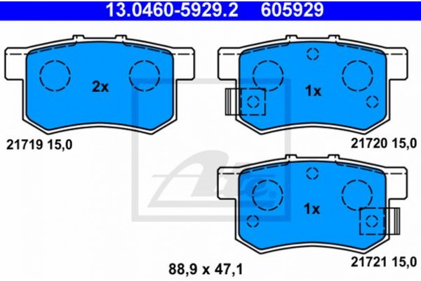 Ate Σετ τακάκια, Δισκόφρενα - 13.0460-5929.2