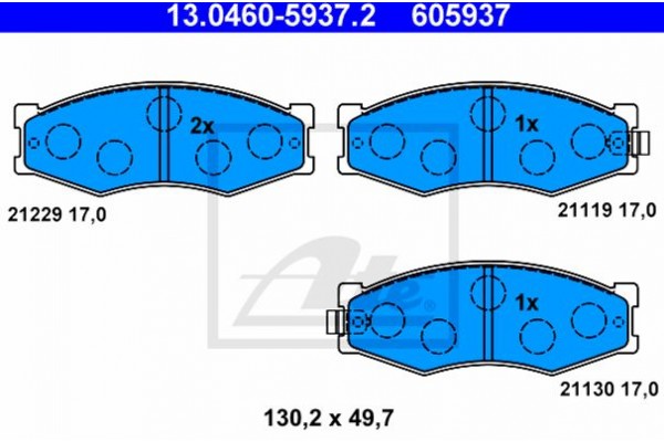 Ate Σετ τακάκια, Δισκόφρενα - 13.0460-5937.2