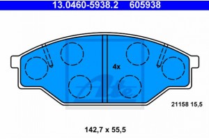 Ate Σετ τακάκια, Δισκόφρενα - 13.0460-5938.2