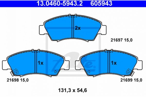 Ate Σετ τακάκια, Δισκόφρενα - 13.0460-5943.2