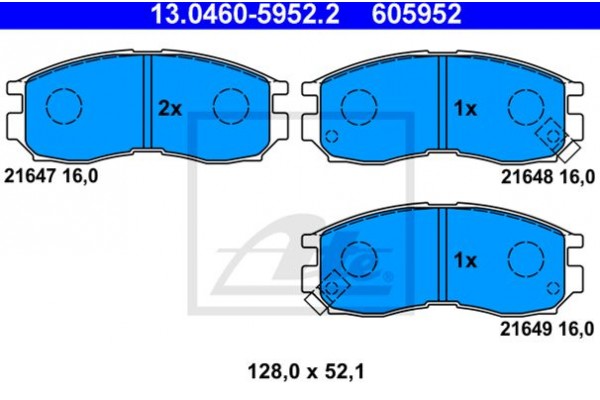 Ate Σετ τακάκια, Δισκόφρενα - 13.0460-5952.2