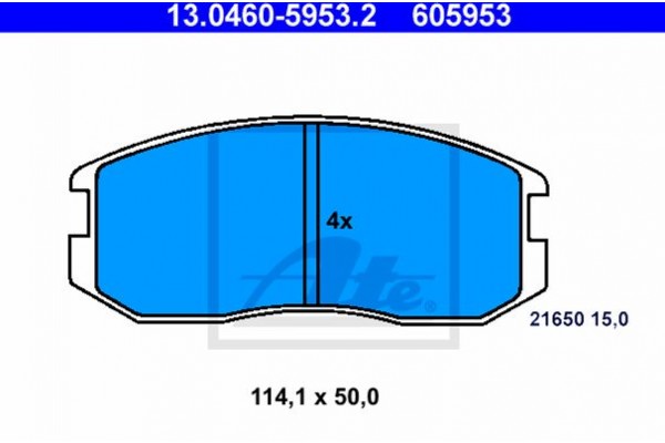 Ate Σετ τακάκια, Δισκόφρενα - 13.0460-5953.2