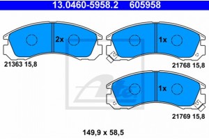 Ate Σετ τακάκια, Δισκόφρενα - 13.0460-5958.2