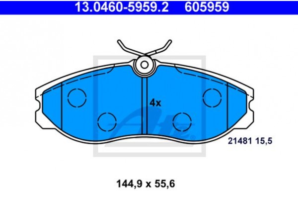 Ate Σετ τακάκια, Δισκόφρενα - 13.0460-5959.2