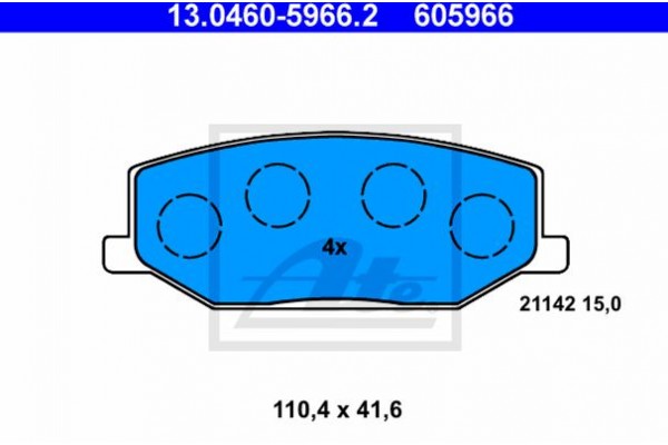 Ate Σετ τακάκια, Δισκόφρενα - 13.0460-5966.2