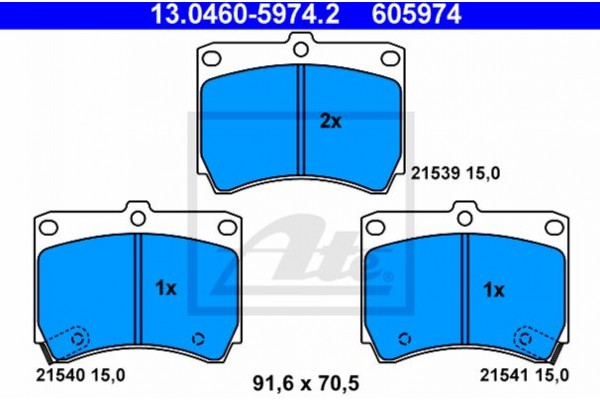 Ate Σετ τακάκια, Δισκόφρενα - 13.0460-5974.2