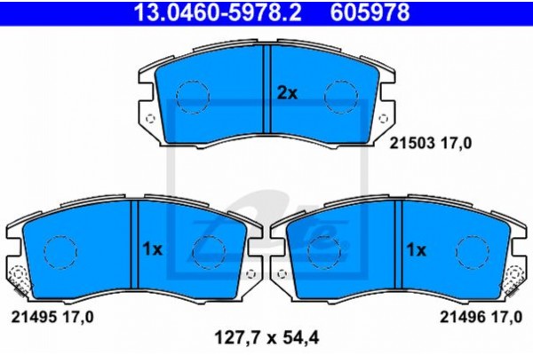 Ate Σετ τακάκια, Δισκόφρενα - 13.0460-5978.2