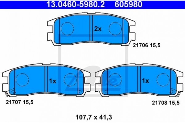 Ate Σετ τακάκια, Δισκόφρενα - 13.0460-5980.2