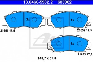 Ate Σετ τακάκια, Δισκόφρενα - 13.0460-5982.2