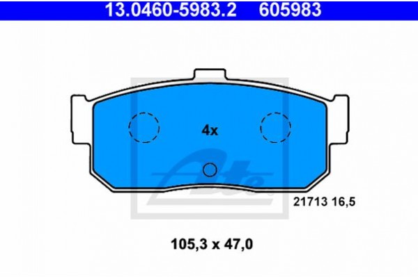 Ate Σετ τακάκια, Δισκόφρενα - 13.0460-5983.2