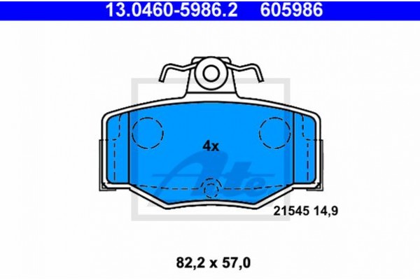 Ate Σετ τακάκια, Δισκόφρενα - 13.0460-5986.2