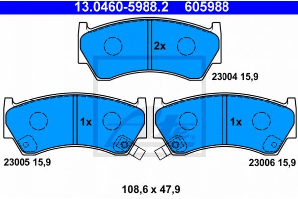 Ate Σετ τακάκια, Δισκόφρενα - 13.0460-5988.2