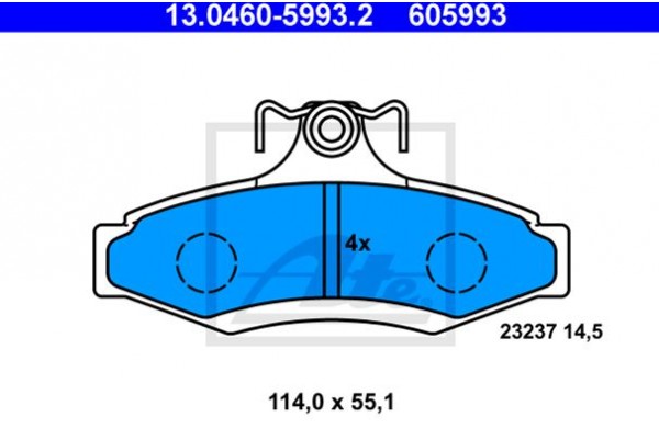 Ate Σετ τακάκια, Δισκόφρενα - 13.0460-5993.2