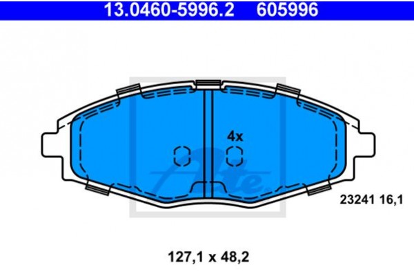 Ate Σετ τακάκια, Δισκόφρενα - 13.0460-5996.2