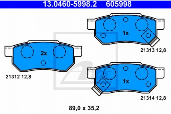 Ate Σετ τακάκια, Δισκόφρενα - 13.0460-5998.2