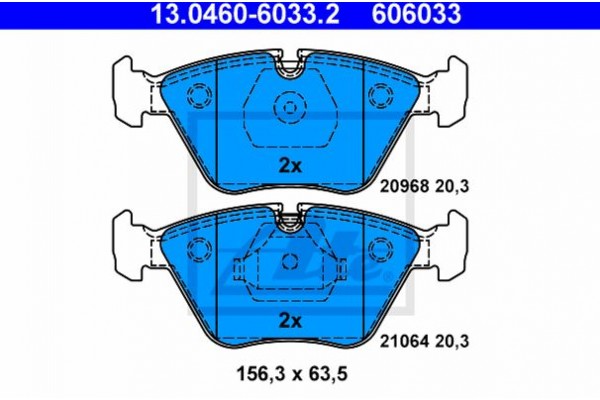 Ate Σετ τακάκια, Δισκόφρενα - 13.0460-6033.2