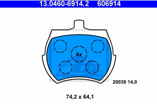 Ate Σετ τακάκια, Δισκόφρενα - 13.0460-6914.2