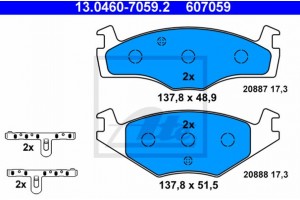 Ate Σετ τακάκια, Δισκόφρενα - 13.0460-7059.2