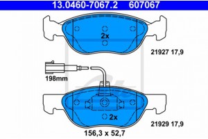 Ate Σετ τακάκια, Δισκόφρενα - 13.0460-7067.2