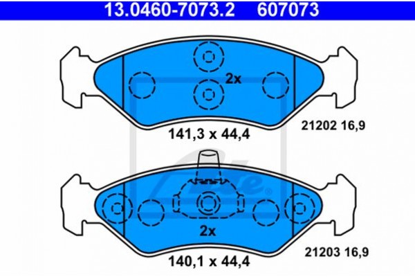 Ate Σετ τακάκια, Δισκόφρενα - 13.0460-7073.2