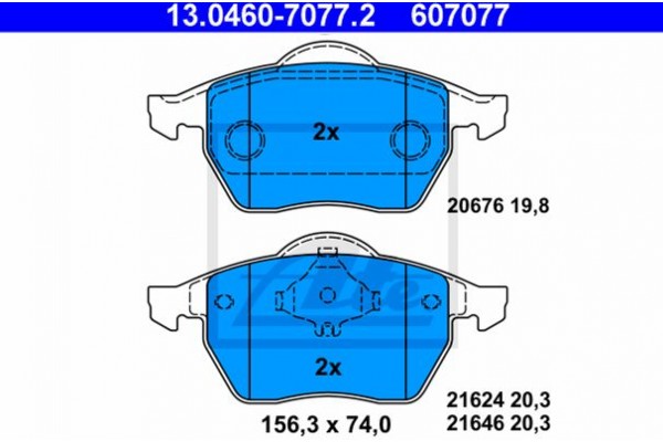 Ate Σετ τακάκια, Δισκόφρενα - 13.0460-7077.2