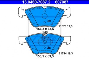 Ate Σετ τακάκια, Δισκόφρενα - 13.0460-7087.2
