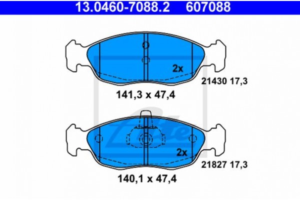 Ate Σετ τακάκια, Δισκόφρενα - 13.0460-7088.2