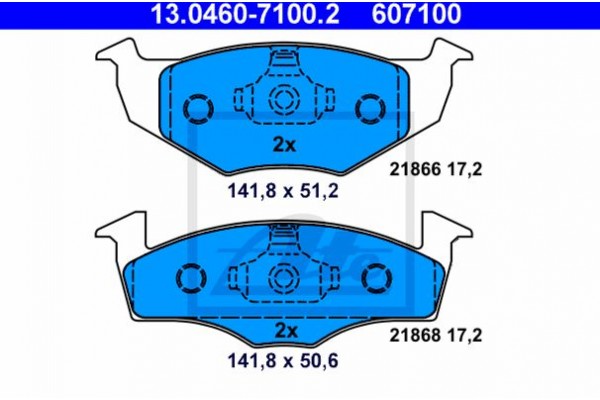 Ate Σετ τακάκια, Δισκόφρενα - 13.0460-7100.2