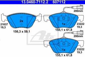 Ate Σετ τακάκια, Δισκόφρενα - 13.0460-7112.2