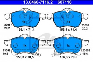 Ate Σετ τακάκια, Δισκόφρενα - 13.0460-7116.2