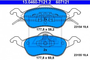 Ate Σετ τακάκια, Δισκόφρενα - 13.0460-7121.2