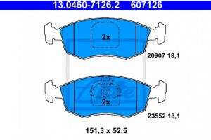 Ate Σετ τακάκια, Δισκόφρενα - 13.0460-7126.2