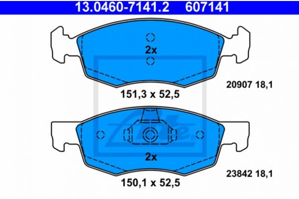 Ate Σετ τακάκια, Δισκόφρενα - 13.0460-7141.2