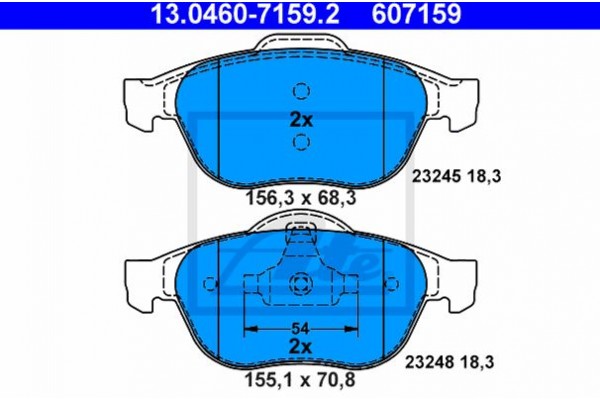 Ate Σετ τακάκια, Δισκόφρενα - 13.0460-7159.2