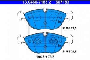 Ate Σετ τακάκια, Δισκόφρενα - 13.0460-7183.2