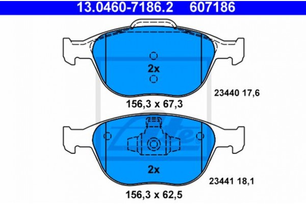 Ate Σετ τακάκια, Δισκόφρενα - 13.0460-7186.2