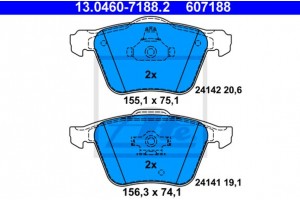 Ate Σετ τακάκια, Δισκόφρενα - 13.0460-7188.2