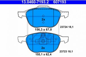 Ate Σετ τακάκια, Δισκόφρενα - 13.0460-7193.2