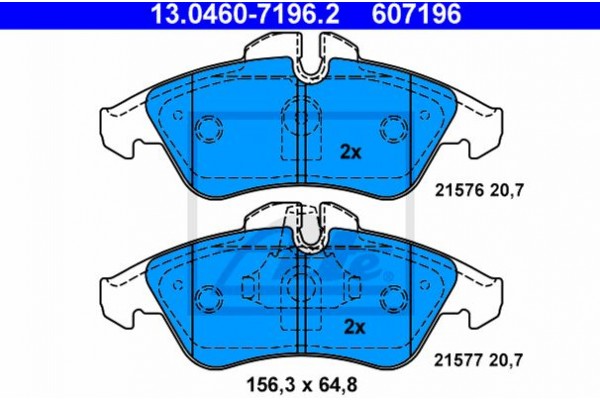 Ate Σετ τακάκια, Δισκόφρενα - 13.0460-7196.2