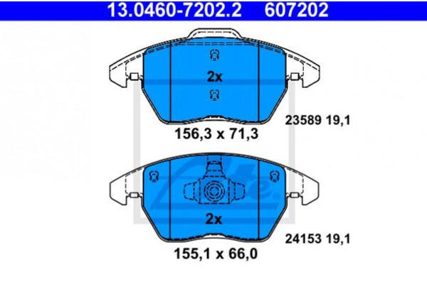 Ate Σετ τακάκια, Δισκόφρενα - 13.0460-7202.2