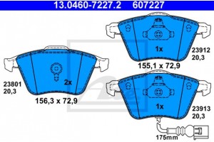 Ate Σετ τακάκια, Δισκόφρενα - 13.0460-7227.2
