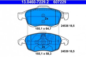 Ate Σετ τακάκια, Δισκόφρενα - 13.0460-7229.2
