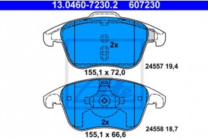 Ate Σετ τακάκια, Δισκόφρενα - 13.0460-7230.2
