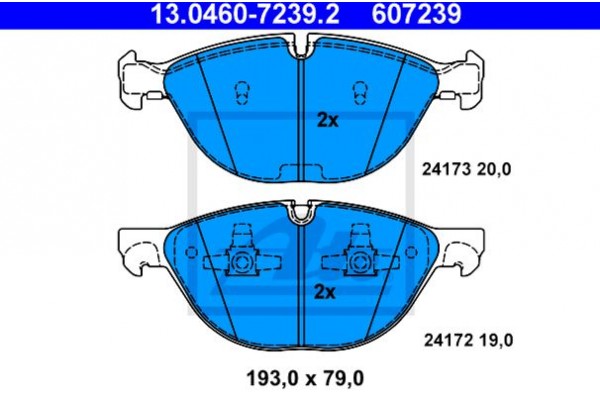 Ate Σετ τακάκια, Δισκόφρενα - 13.0460-7239.2