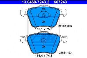 Ate Σετ τακάκια, Δισκόφρενα - 13.0460-7243.2
