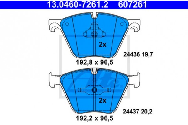 Ate Σετ τακάκια, Δισκόφρενα - 13.0460-7261.2