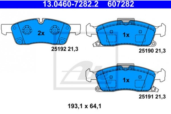 Ate Σετ τακάκια, Δισκόφρενα - 13.0460-7282.2