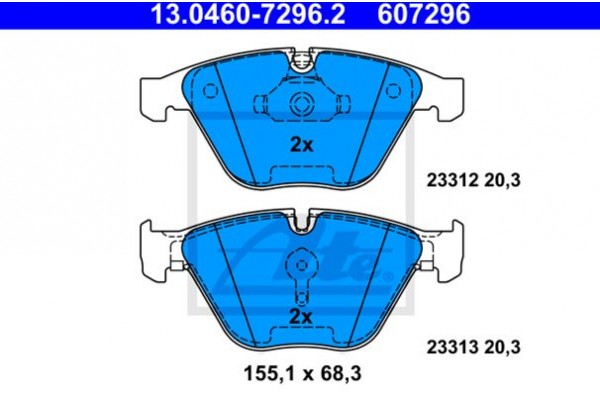 Ate Σετ τακάκια, Δισκόφρενα - 13.0460-7296.2