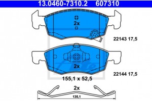 Ate Σετ τακάκια, Δισκόφρενα - 13.0460-7310.2